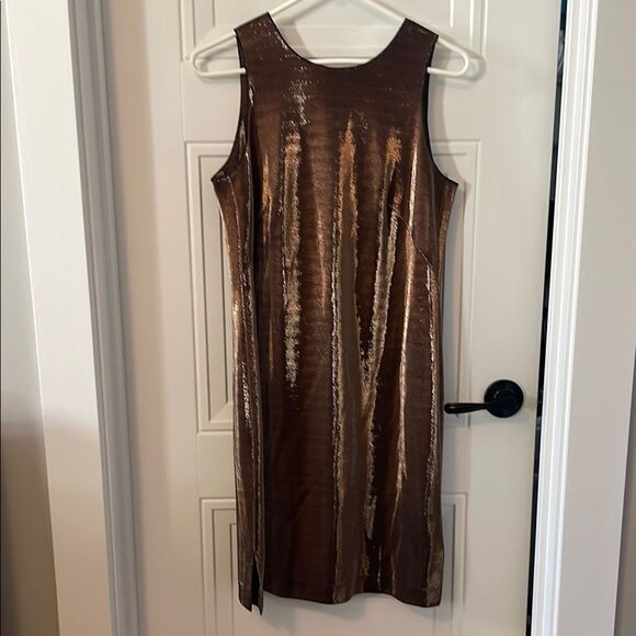 Escada Bronze Metallic Dress - Picture 4 of 9